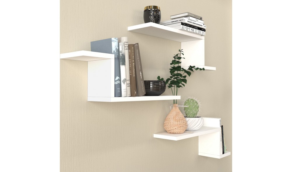 Raft de perete Lowa - Alb 58 x 18 x 14 cm