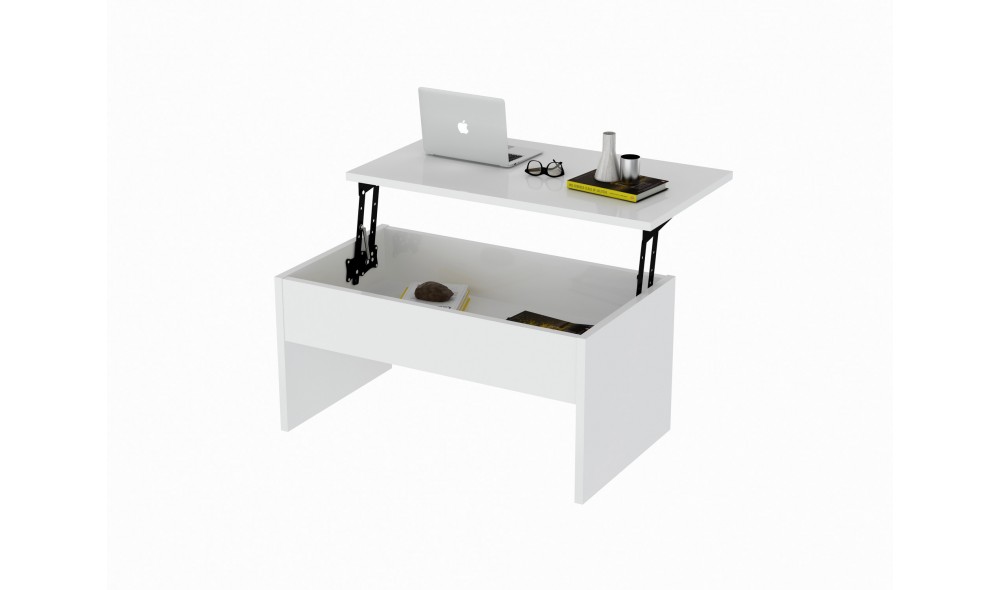 Masuta de cafea, Akilli, Alb, 90 x 45 x 52 cm