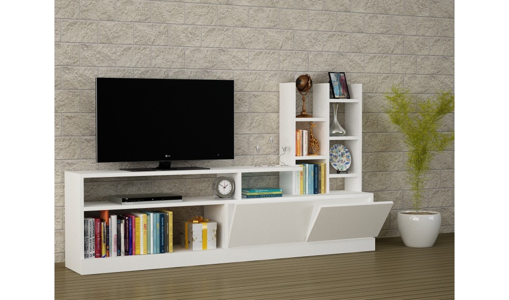 Unitate TV Dolunay - Alb 164 x 91 x 25 cm