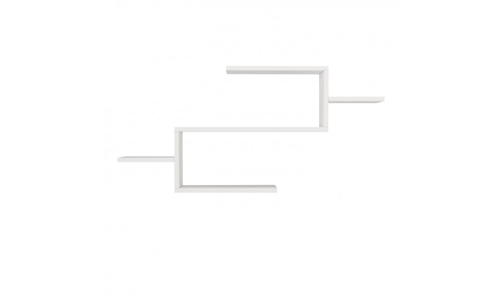 Raft pentru carti, Twist, Alb, 104 x 49 x 15 cm