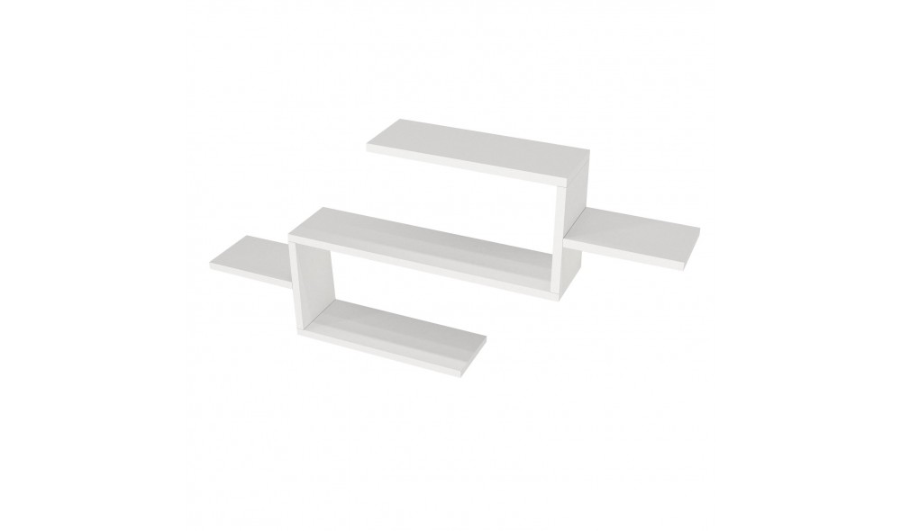 Raft pentru carti, Twist, Alb, 104 x 49 x 15 cm