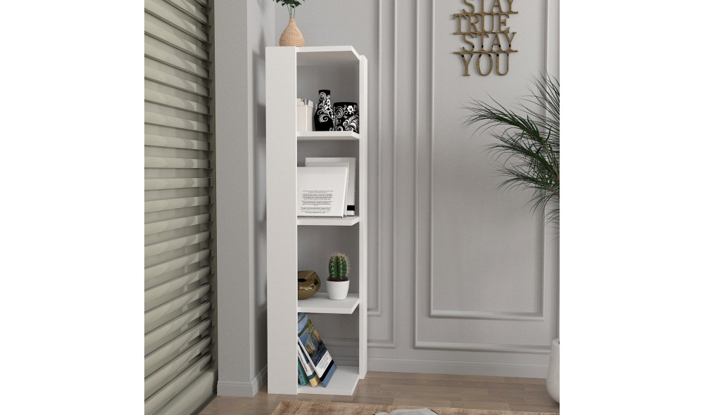 Raft pentru carti, Venita, Alb, 31 x 120 x 33 cm