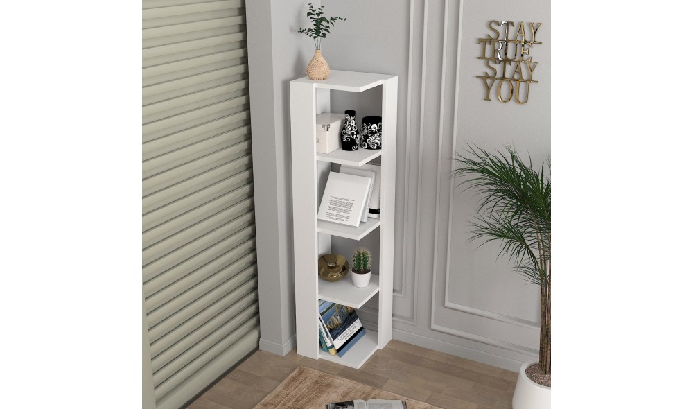 Raft pentru carti, Venita, Alb, 31 x 120 x 33 cm