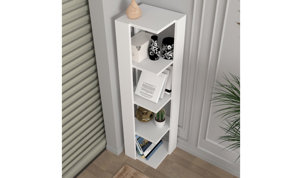 Raft pentru carti, Venita, Alb, 31 x 120 x 33 cm