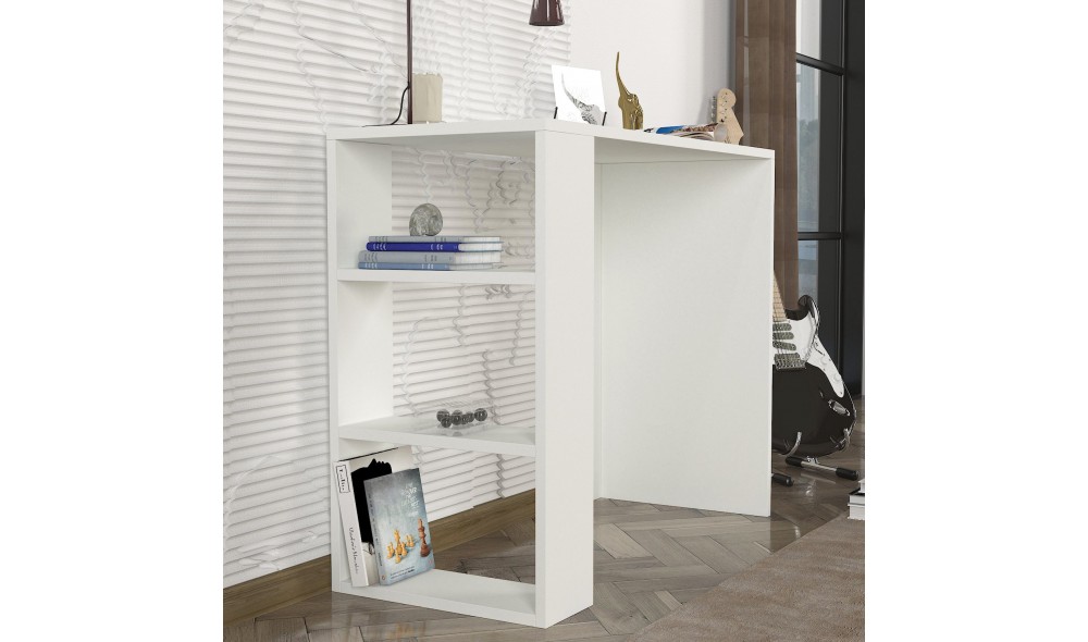 Birou de studiu, Netenya, Alb, 90 x 74 x 40 cm