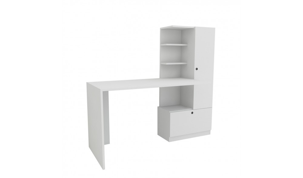 Birou de studiu, Merinos, Alb, 120 x 74 x 62 cm
