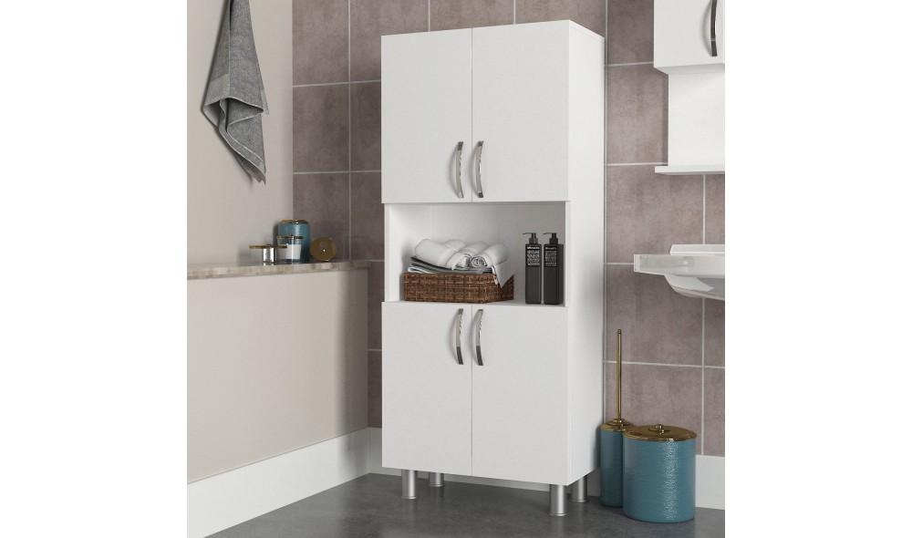 Dulap de baie, William, Alb, 60 x 140 x 30 cm