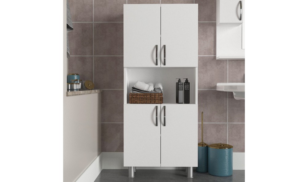 Dulap de baie, William, Alb, 60 x 140 x 30 cm