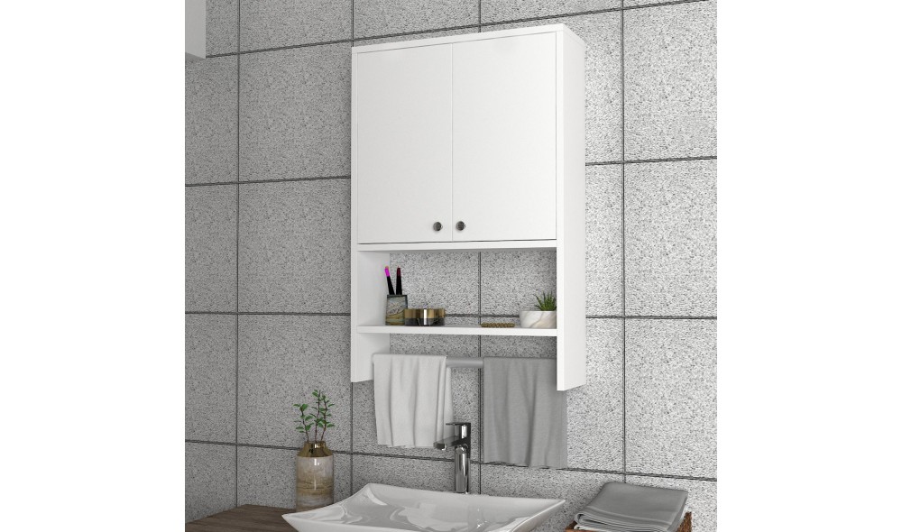 Dulap de baie, Vira, Alb, 59 x 90 x 20 cm