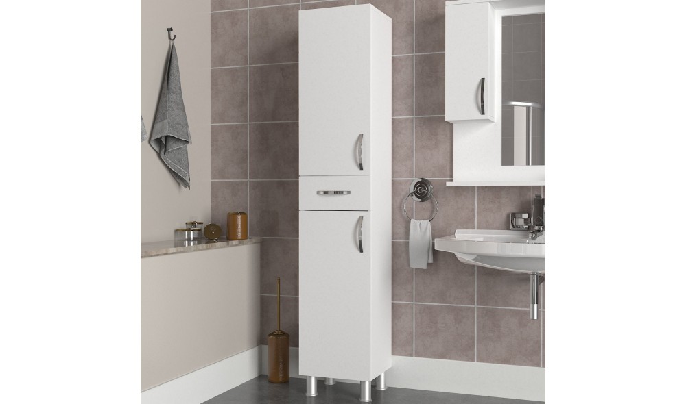 Dulap de baie, Selin, Alb, 35 x 179 x 31 cm