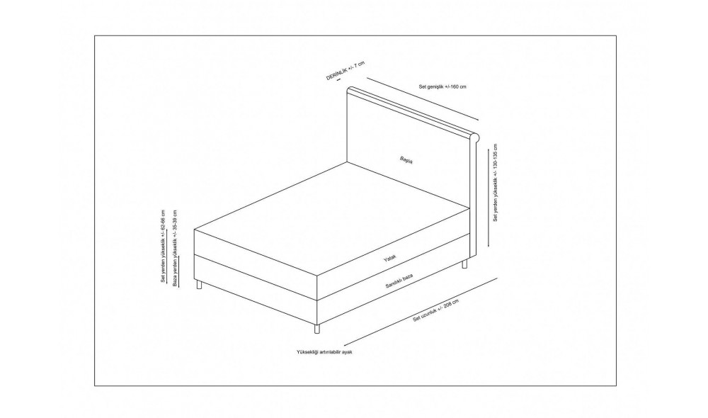 Pat de o persoana cu saltea, Set Sonata 120 x 200 - Antracit