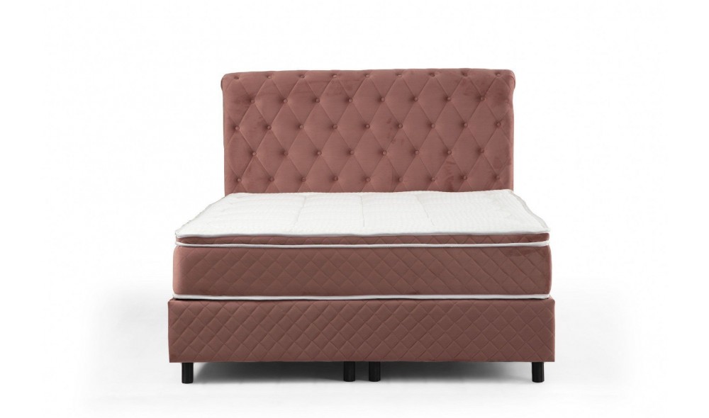 Pat de o persoana cu saltea, Set Sonata 120 x 200 - Dusty Rose