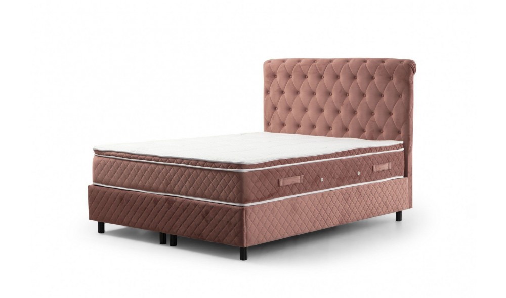 Pat dublu cu saltea, Set Sonata 160 x 200 - Dusty Rose