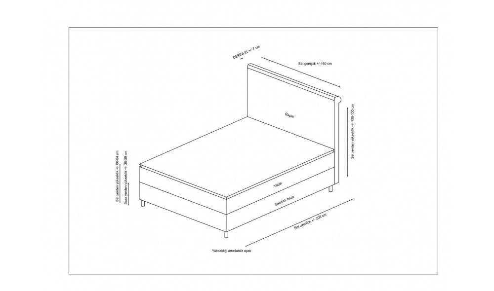 Pat de o persoana cu saltea, Set Sonata 120 x 200 v2 - Antracit