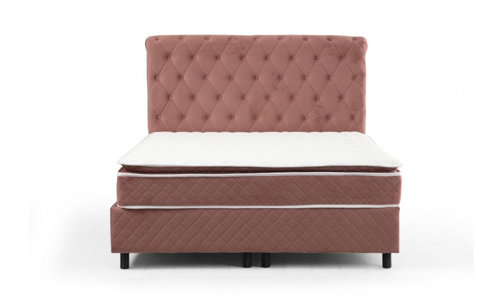 Pat de o persoana cu saltea, Set Sonata 120 x 200 v2 - Dusty Rose