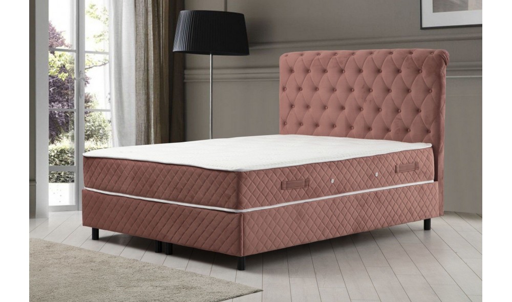 Pat de o persoana cu saltea, Set Sonata 120 x 200 v3 - Dusty Rose