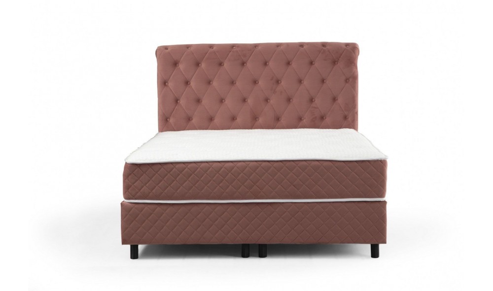 Pat de o persoana cu saltea, Set Sonata 120 x 200 v3 - Dusty Rose