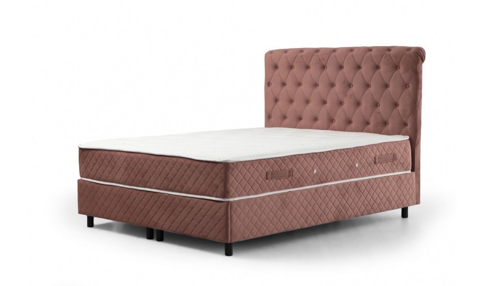 Pat dublu cu saltea, Set Sonata 160 x 200 v3 - Dusty Rose