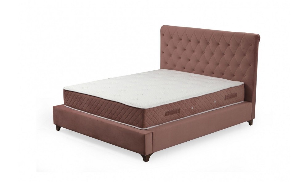 Pat dublu cu saltea, Set Deluxe 140 x 200 - Dusty Rose