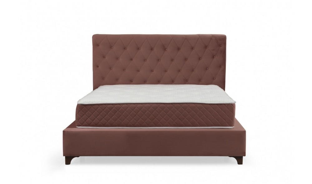 Pat dublu cu saltea, Set Deluxe 150 x 200 - Dusty Rose