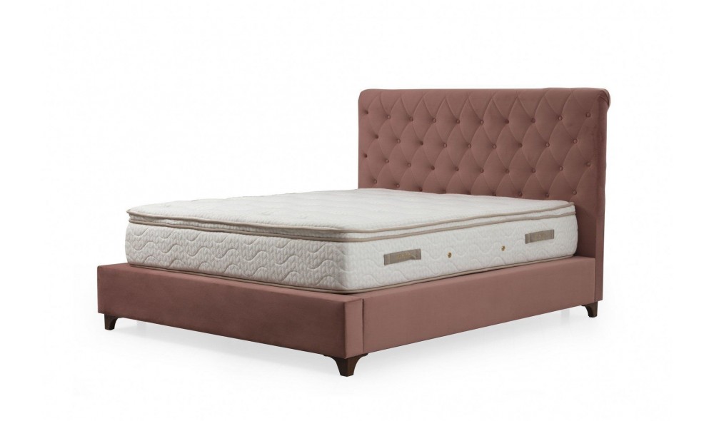 Pat dublu cu saltea, Set Deluxe 160 x 200 v3 - Dusty Rose