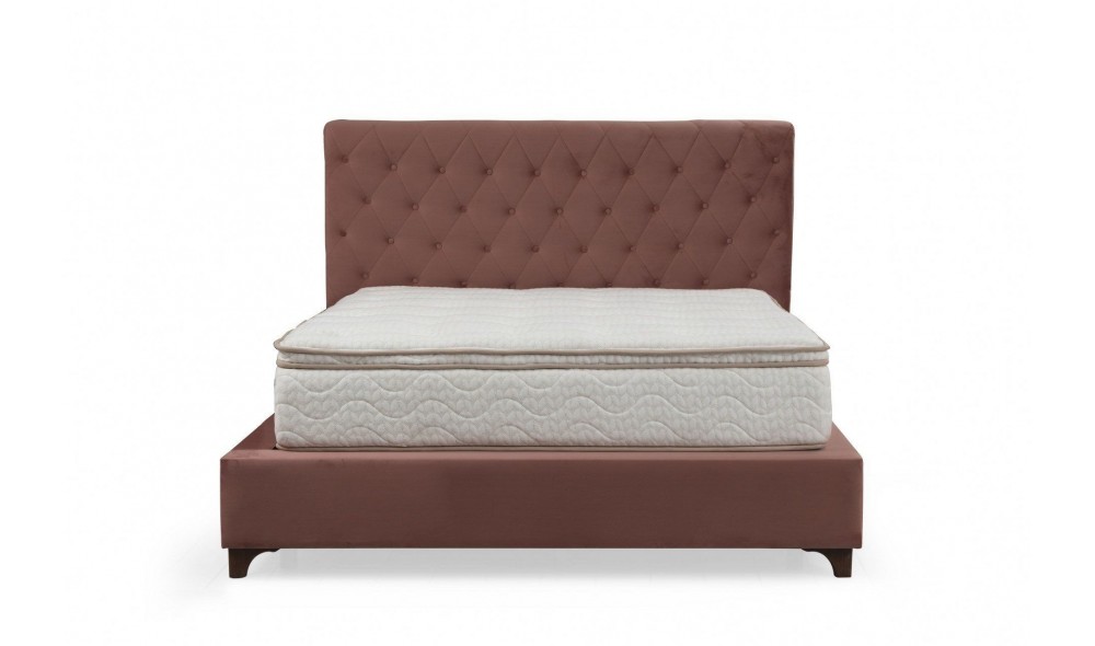 Pat dublu cu saltea, Set Deluxe 160 x 200 v3 - Dusty Rose