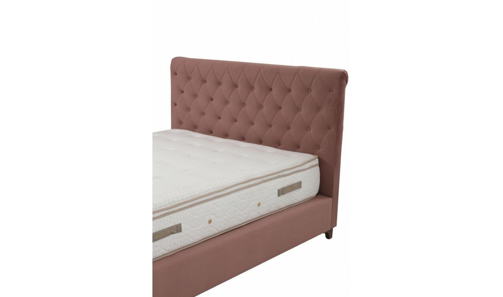 Pat dublu cu saltea, Set Deluxe 160 x 200 v3 - Dusty Rose