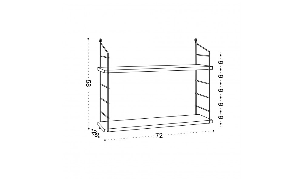 Raft de perete Armoni 2'li - Mesteacan