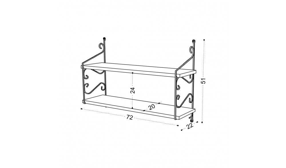 Raft de perete Seramoni 2'li - Alb