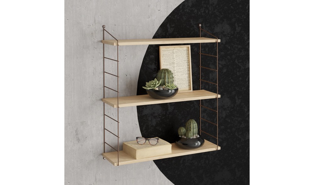 Raft de perete, Armoni, Stejar, 72 x 85 x 20 cm