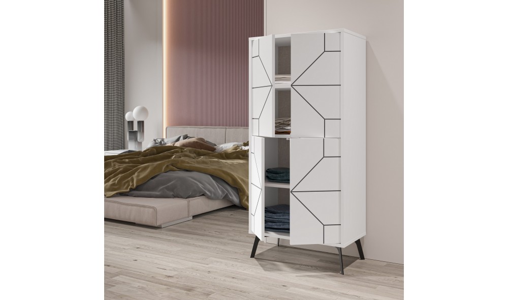 Comoda multifunctional Duna - Alb 62 x 136 x 35 cm