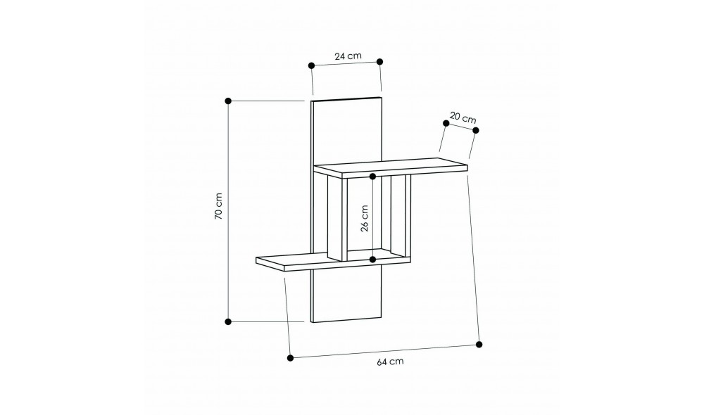Raft de perete Moara - Stejar Sonoma 64 x 70 x 15 cm