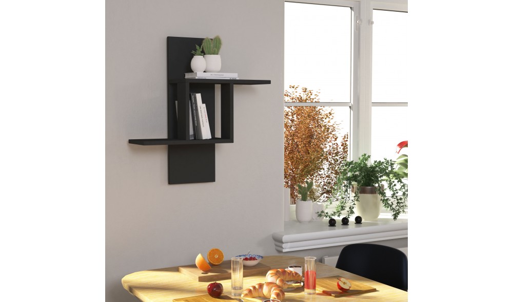 Raft de perete Moara - Antracit 64 x 70 x 15 cm