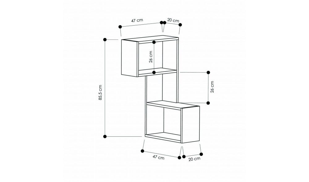 Raft de perete Partea - Alb 47 x 85 x 20 cm