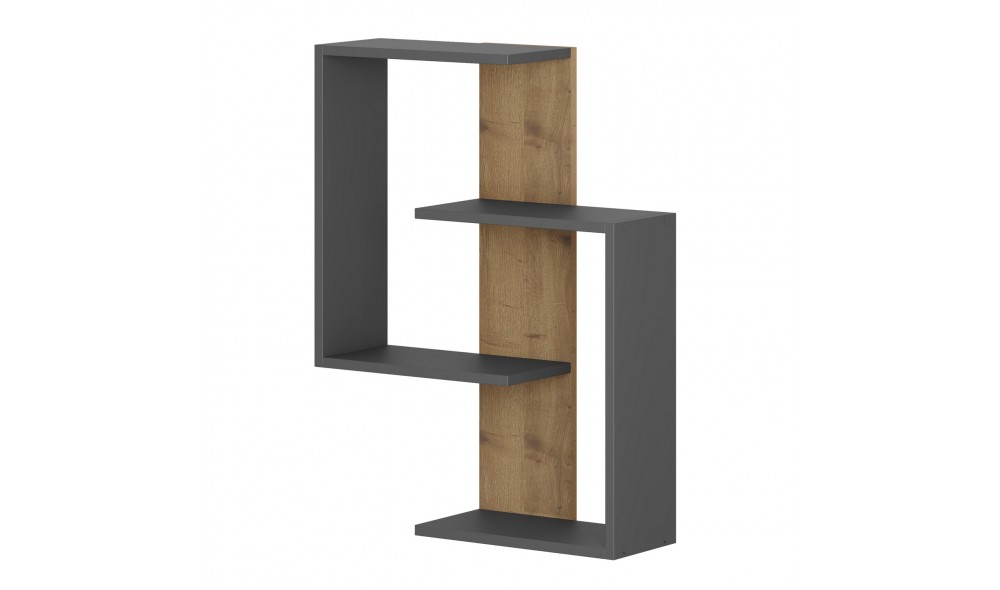 Raft de perete Paranoid - antracit, stejar inchis 64 x 85 x 22 cm