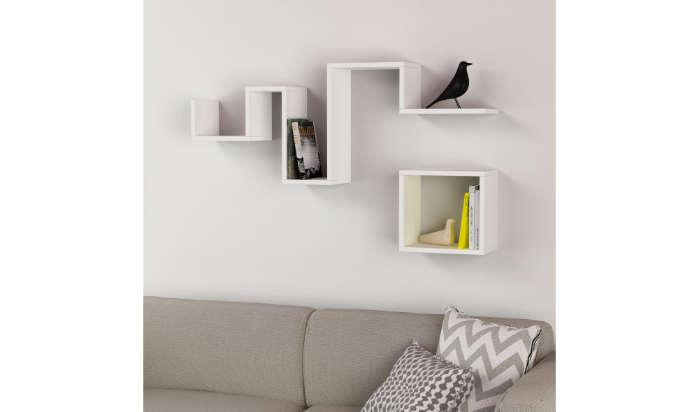 Raft de perete Urmeaza - Alb 116 x 45 x 20 cm