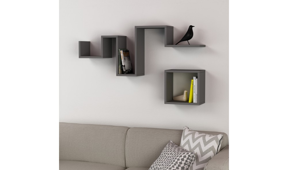 Raft de perete Urmariti - Antracit 116 x 45 x 20 cm