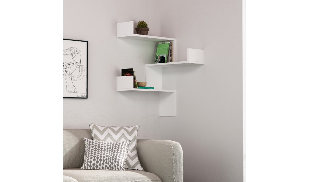 Raft de perete Luksa - Alb 60 x 90 x 60 cm