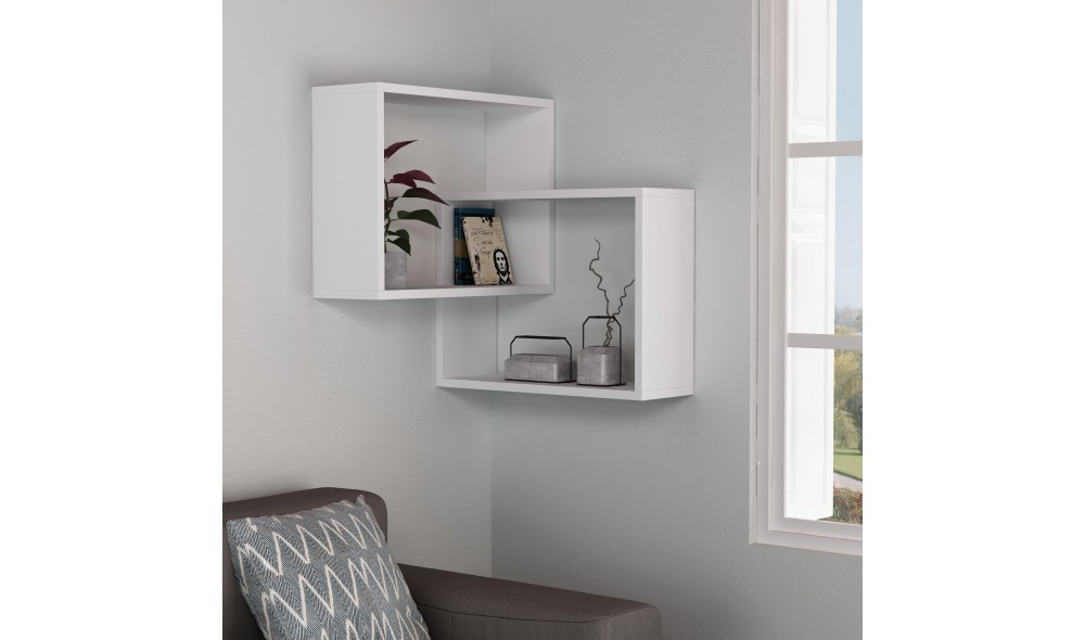 Raft de perete Inel - alb 68 x 68 x 60 cm