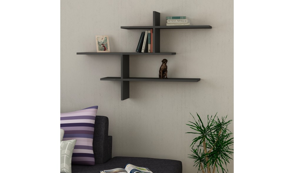 Raft de perete Leu - Antracit 123 x 80 x 22 cm