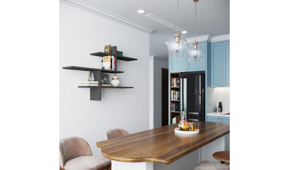 Raft de perete Leu - Antracit 123 x 80 x 22 cm