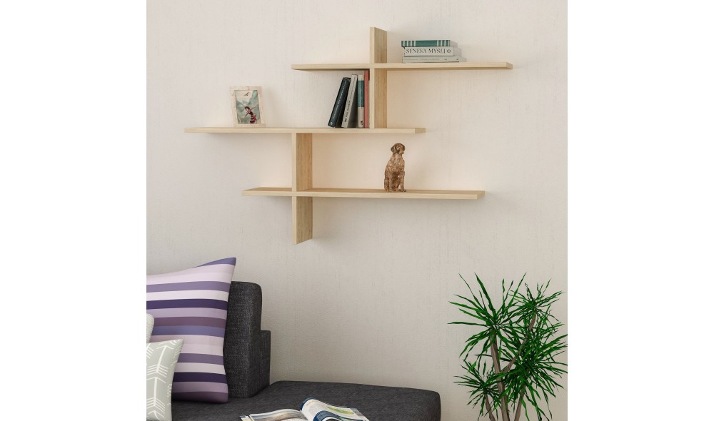 Raft de perete Leu - Stejar 123 x 80 x 22 cm