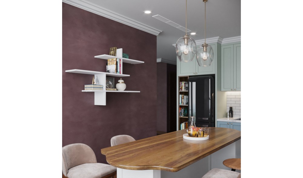 Raft de perete Leu - Alb 123 x 80 x 22 cm