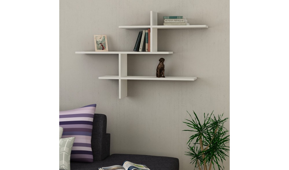 Raft de perete Leu - Alb 123 x 80 x 22 cm