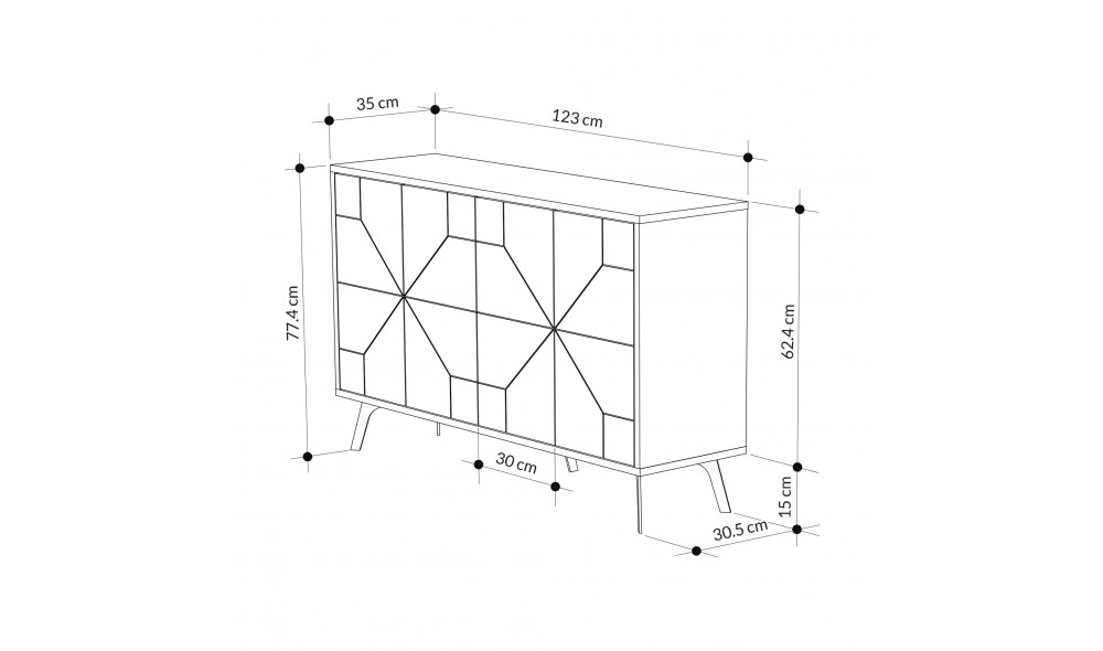 Consola Duna - Bendir 123 x 77 x 35 cm