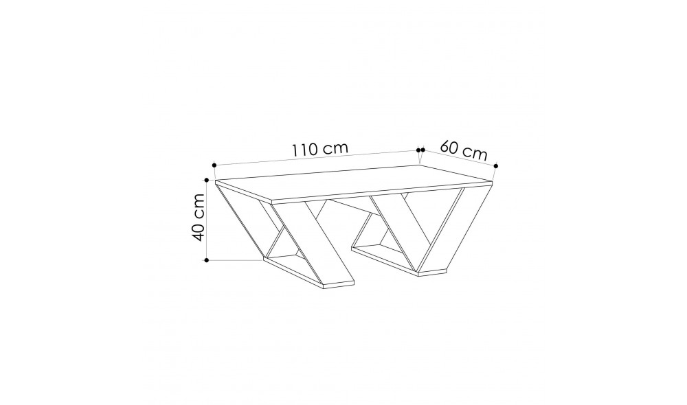 Masuta de cafea Pipra - Alb 110 x 40 x 60 cm