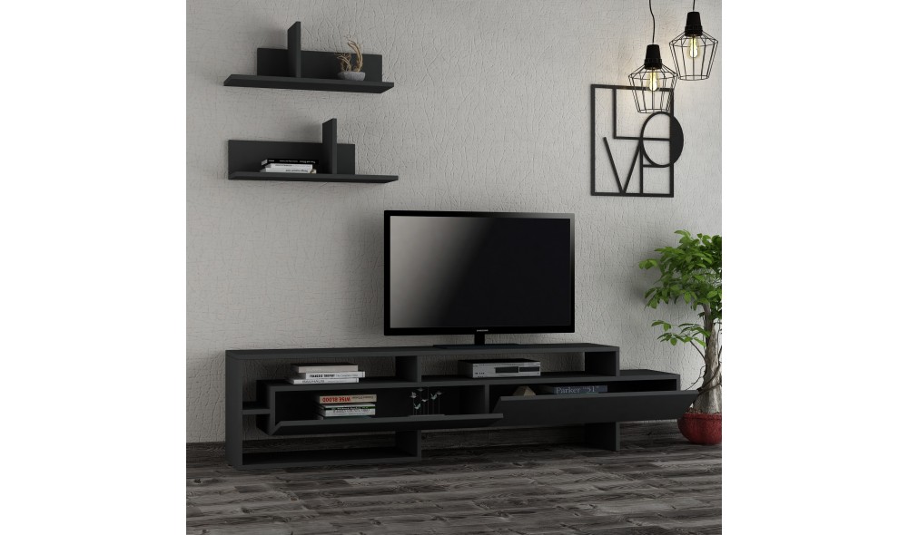 Unitate TV Gara - Antracit 180 x 42 x 32 cm