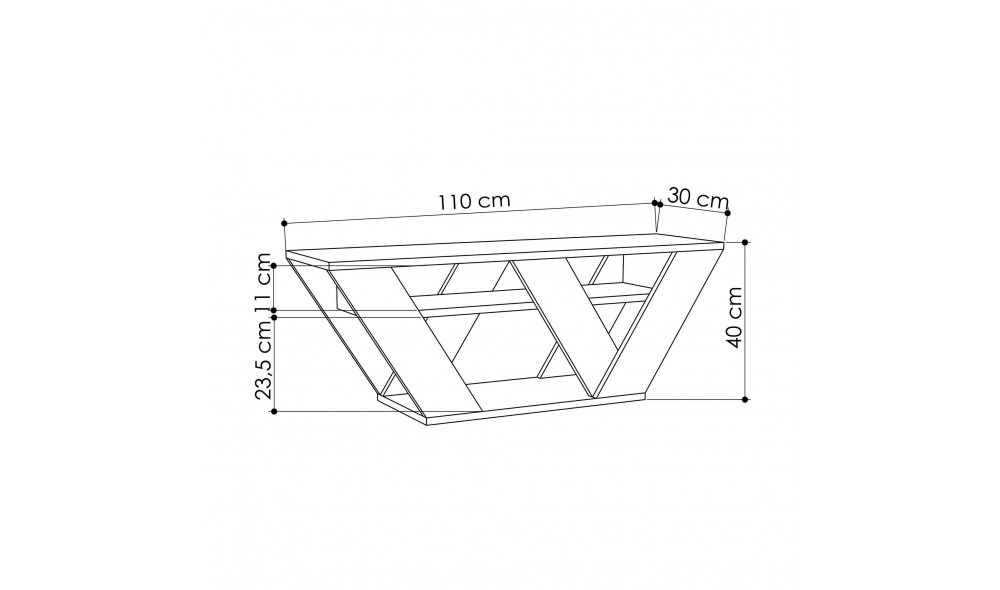 Suport TV Pipralla - Antracit 110 x 40 x 30 cm