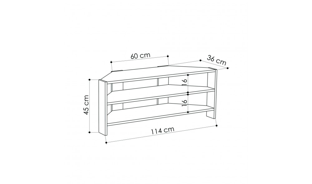 Suport TV Thales Corner - Stejar 114 x 45 x 36 cm