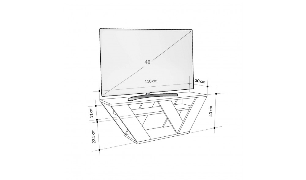 Suport TV, Pipralla, Marmura de Carrara, 110 x 40 x 30 cm